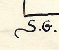 Signe Gröndal &quot;Kahvipannu asetelma&quot; tussipiirros sign S.Gröndal 1925  14x17  cm kehystämätön