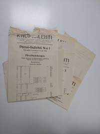 Kauppalehti 1908 (20 nroa ; nrot 3, 5-9, 11-24) ; Pörssi-lisälehdet nrot 1-6