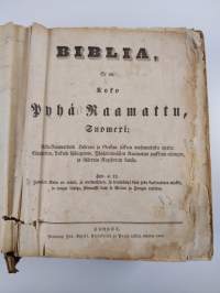 Biblia, se on: koko Pyhä Raamattu (1849), suomexi : alku-raamattuin hebrean ja grekan jälkeen wastauudesta ojettu: esipuhetten, lukuin sisällepitoin, yhtäpitäwäis...
