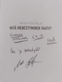 Mitä menestyminen vaatii? (signeerattu, tekijän omiste)