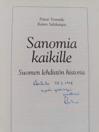 Sanomia kaikille : Suomen lehdistön historia (signeerattu, tekijän omiste)
