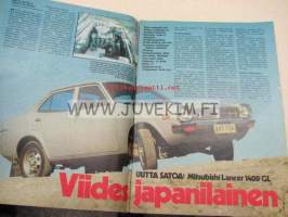 Vauhdin Maailma 1976 nr 7 -mm. Simo Lampinen, Mitsubishi Lancer 1400 GL, Auto kilpailut Keimolassa, Pentti Korhonen mukana Mugelossa ja Opatijassa, Lancia Gamma