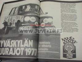 Vauhdin Maailma 1977 nr 8 -mm. Jyväskylän Suurajot 1977 opas, Keijo Rosberg, Kak&#039;spyörä Ferrari Ducati GTS 900, Luukku levällään Mäkisen tapaan, Citroenin