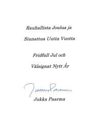 Jukka Paarma  - nimikirjoitus   joulukortilla