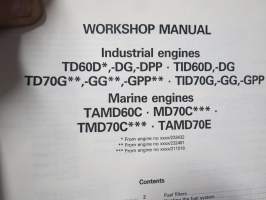 Volvo Penta TD60D,-DG,-DPP - TID60D, -DG - TD70G -GG -GPP - TID70G -GG -GPP - TAMD60C - MD70C - TMD70C - TAMD70E Industrial / Marine Diesel Engines -Workshop Manual