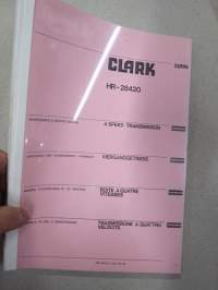 Clark HR-28420 4-Speed Transmission Maintenance &amp; Service Manual -vaihteisto, huolto-ohjekirja englanniksi