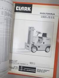 Clark - Clarklift C-30, 40, 50 (CY-30, 40, 50) huoltokirja, käyttöohjeita, huoltokirja Beam-nestekaasumoottoreille, pari myyntiesitettä -koko kansio