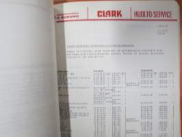 Clark - Clarklift C-30, 40, 50 (CY-30, 40, 50) huoltokirja, käyttöohjeita, huoltokirja Beam-nestekaasumoottoreille, pari myyntiesitettä -koko kansio