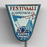 Festivaali Varsova -55 Suomi neulamerkki -  rintamerkki