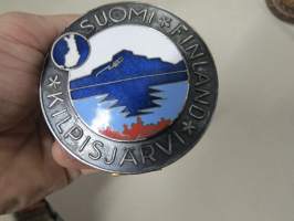 Suomi - Finland - Kilpisjärvi -auton keulamerkki, emaloitu -car tour badge