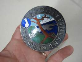 Suomi - Finland - Koli -auton keulamerkki, emaloitu -car tour badge