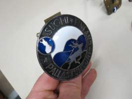 Suomi - Finland - Pallastunturi -auton keulamerkki, emaloitu -car tour badge