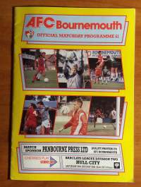 AFC Bournemouth v Hull City 26.8.1989 Official Matchday Programme