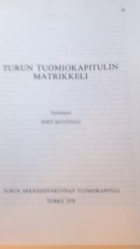 Turun tuomiokapitulin matrikkeli