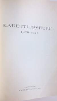 Kadettiupseerit 1920-1970