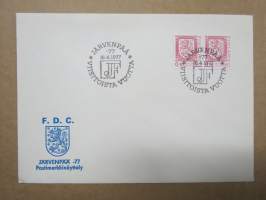 Järvenpää -77 Postimerkkinäyttely -kirje / ensipäivänkuori