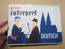 Visaphon interpret Deutch (saksa) -itsenäiseen kielenopiskeluun tarkoitettu setti, jossa kirjat ja single-levyt