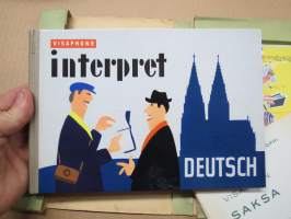 Visaphon interpret Deutch (saksa) -itsenäiseen kielenopiskeluun tarkoitettu setti, jossa kirjat ja single-levyt
