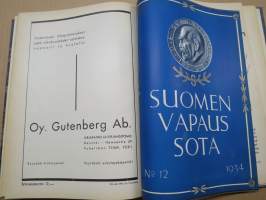 Suomen vapaussota 1935 nr 1-12 sidottu vuosikerta
