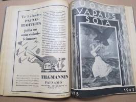 Suomen vapaussota 1943 nr 1-12 sidottu vuosikerta
