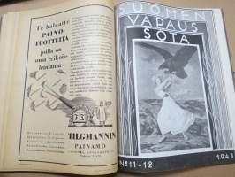 Suomen vapaussota 1943 nr 1-12 sidottu vuosikerta