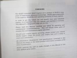 Isuzu 6WG1 Diesel Engine Instruction Manual -käyttöohjekirja