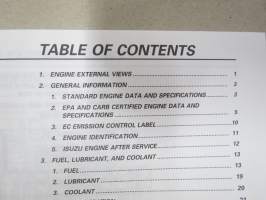 Isuzu 6WG1 Diesel Engine Instruction Manual -käyttöohjekirja