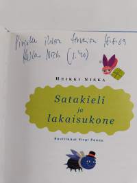 Satakieli ja lakaisukone (signeerattu, tekijän omiste)