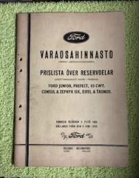 FORD- varaosahinnasto, voimassa 1956