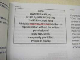 Yamaha AeroX YQ50 owner´s manual -omistajan käsikirja
