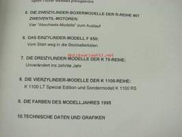 BMW Motorcycle programme 1995 / Lehdistökansio kuvineen