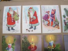 Joulukortti, joulukortit / joulukorttisarja / postikortit / postikorttisarja, käyttämättömät 11 kpl 1920-30 lukujen vaihteesta huom! &quot;God Jul&quot; eli RUOTSINKIELISET!