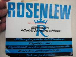 Rosenlew -jääkaapin käyttö- ja hoito-ohjeet