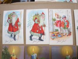 Joulukortti, joulukortit / joulukorttisarja / postikortit / postikorttisarja, käyttämättömät 11 kpl 1920-30 lukujen vaihteesta huom! &quot;God Jul&quot; eli RUOTSINKIELISET!