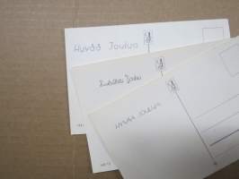 Joulukortti, joulukortit / joulukorttisarja / postikortit / postikorttisarja, käyttämättömät 11 kpl 1940-50 lukujen vaihde, taiteilijat Anders Olsson &amp; Jenny Nyström
