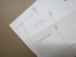 Joulukortti, joulukortit / joulukorttisarja / postikortit / postikorttisarja, käyttämättömät 11 kpl 1940-50 lukujen vaihde, taiteilijat Anders Olsson &amp; Jenny Nyström