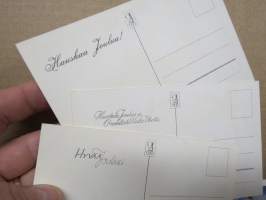 Joulukortti, joulukortit / joulukorttisarja / postikortit / postikorttisarja, käyttämättömät 11 kpl 1940-50 lukujen vaihde, taiteilijat Anders Olsson &amp; Jenny Nyström