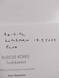 Rudolf Koivu Tuuloksessa : 1940-luvun kuvitusten erityispiirteitä (signeerattu, tekijän omiste)