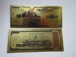 One Million (1 000 000) Dollars - United States - Donald Trump 2024 - Keep America Great - Gold foil novelty note -keräilyseteli 24 K kullattu seteli, leikkirahaa