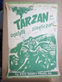 Tarzan ja orjatyttö / Slavflickan pääosissa Lex Barker, Vanessa Beown, Robert Alda -elokuvajuliste / movie poster