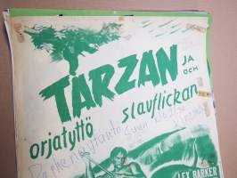 Tarzan ja orjatyttö / Slavflickan pääosissa Lex Barker, Vanessa Beown, Robert Alda -elokuvajuliste / movie poster