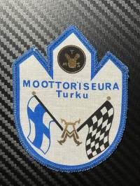 Moottoriseura Turku -kangasmerkki / matkailumerkki / hihamerkki / badge -pohjaväri valkoinen