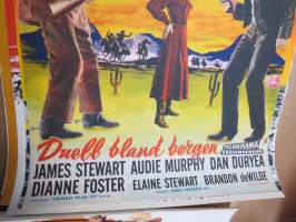 Kaksintaistelu vuorilla / Duell bland bergen, pääosissa James Stewart, Audie Murphy, Dan Duryea, Dianne Foster -elokuvajuliste / movie poster