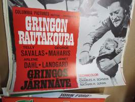 Gringon rautakoura / Gringos järnnäve, pääosissa Telly Savalas, George Maharis, Arlene Dahl, Janet Landgard -elokuvajuliste / movie poster