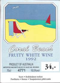 Coral Beach -  Alko mainos hinta  juliste markka-ajalta  koko A 4 pahvia