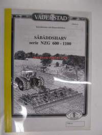 Väderstad Såbäddsharv serie NZG 600 - 1100 -instruktioner och reservdelslista