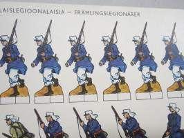 Muukalaislegioona - Främlingslegionärer, Kuvataide1940-luvun loppu -leikkuuarkki, josta saksilla leikkaamalla sai kolmiulotteisia hahmoja poikien leikkeihin
