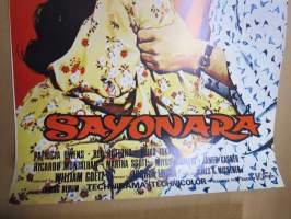 Sayonara, pääosissa Marlon Brando, Miko Taka -elokuvajuliste / movie poster
