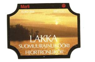Lakka Suomuurainlikööri Alko nr 203  - liköörietiketti viinaetiketti