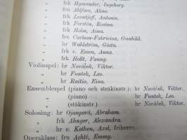 Helsingfors Musikinstitut årsberättelse 1912-1913, elevlistor mm Jorma &amp; Kirsti Gallen-Kallela etc.